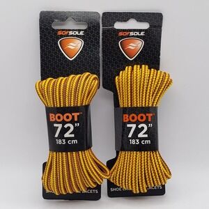 Sof Sole Round Boot Laces Gold Brown 72-Inch 183 CM (2 Pack)